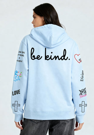 Hoodie à Zip Brodé "Be Kind"