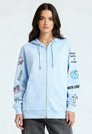 Hoodie à Zip Brodé "Be Kind"