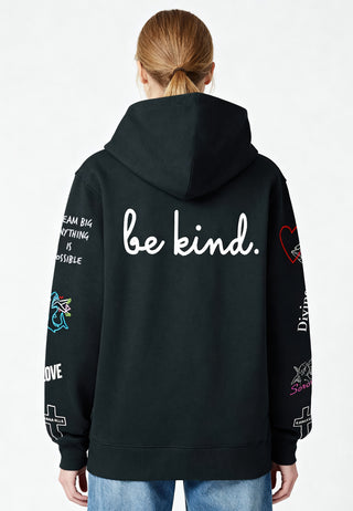 Hoodie à Zip Brodé "Be Kind"