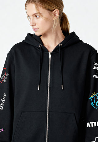 Hoodie à Zip Brodé "Be Kind"