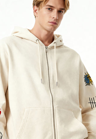 Hoodie à Zip Brodé "Brutal"