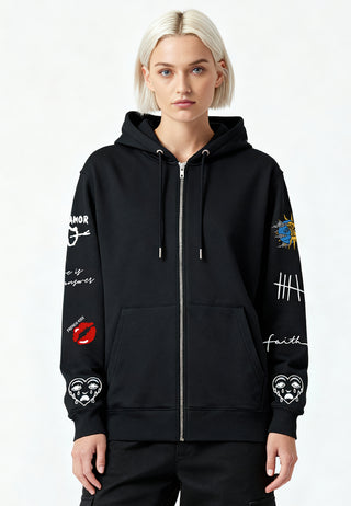 Hoodie à Zip Brodé "Brutal"