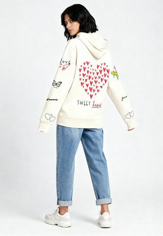 Hoodie à Zip Brodé "Sweetheart"