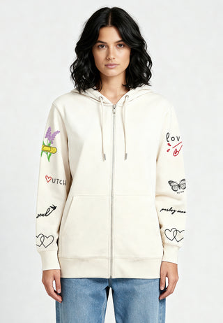 Hoodie à Zip Brodé "Sweetheart"