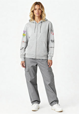 Hoodie à Zip Brodé "Sweetheart"