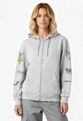 Hoodie à Zip Brodé "Sweetheart"