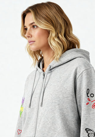 Hoodie à Zip Brodé "Sweetheart"