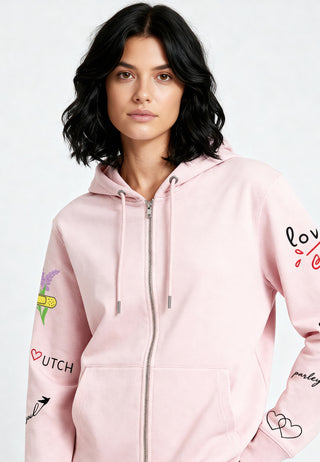 Hoodie à Zip Brodé "Sweetheart"