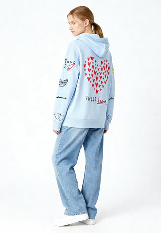 Hoodie à Zip Brodé "Sweetheart"