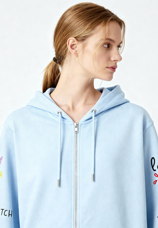 Hoodie à Zip Brodé "Sweetheart"