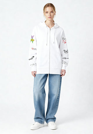 Hoodie à Zip Brodé "Sweetheart"