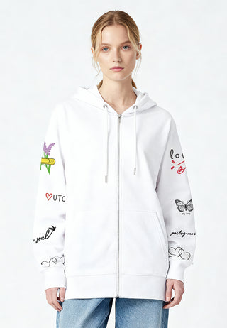 Hoodie à Zip Brodé "Sweetheart"
