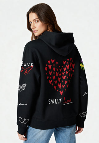 Hoodie à Zip Brodé "Sweetheart"