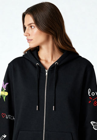 Hoodie à Zip Brodé "Sweetheart"