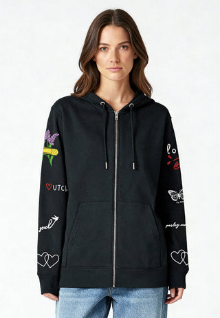 Hoodie à Zip Brodé "Sweetheart"