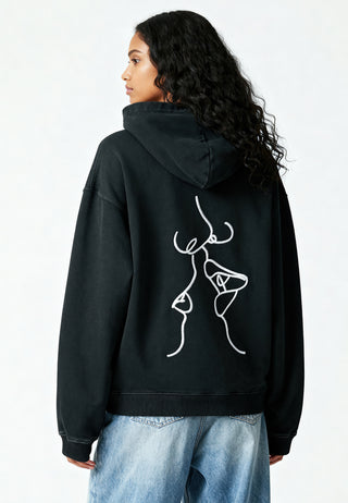 Hoodie Oversize Brodé "Kiss"