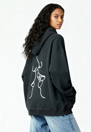 Hoodie Oversize Brodé "Kiss"