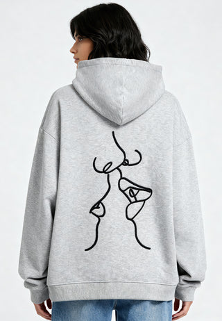 Hoodie Oversize Brodé "Kiss"