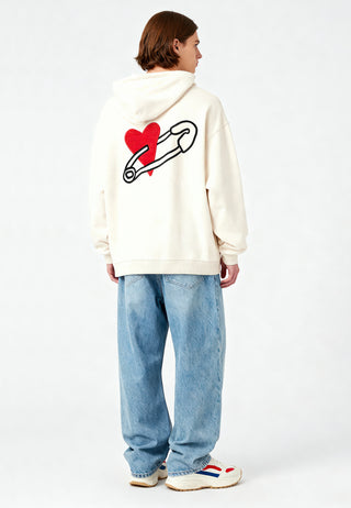 Hoodie Oversize Brodé "Coeur Pins"
