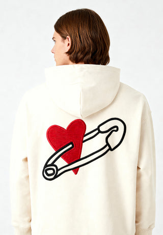 Hoodie Oversize Brodé "Coeur Pins"