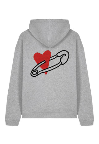 Hoodie Oversize Brodé "Coeur Pins"