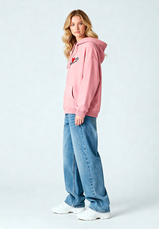 Hoodie Oversize Brodé "Coeur Pins"