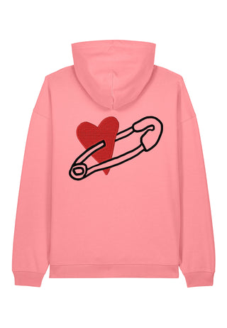 Hoodie Oversize Brodé "Coeur Pins"