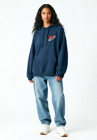 Hoodie Oversize Brodé "Coeur Pins"