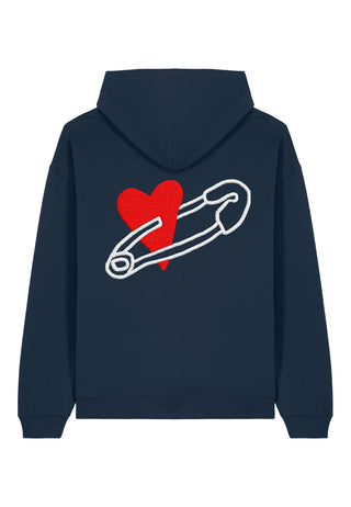 Hoodie Oversize Brodé "Coeur Pins"