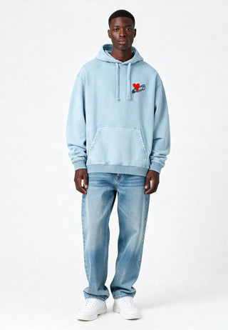 Hoodie Oversize Brodé "Coeur Pins"