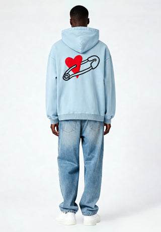 Hoodie Oversize Brodé "Coeur Pins"