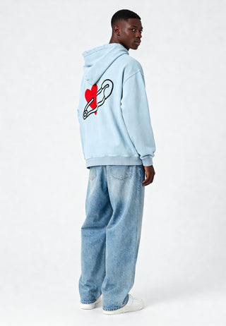 Hoodie Oversize Brodé "Coeur Pins"