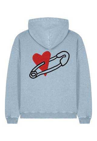 Hoodie Oversize Brodé "Coeur Pins"
