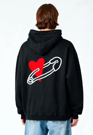 Hoodie Oversize Brodé "Coeur Pins"