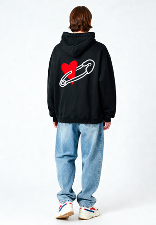 Hoodie Oversize Brodé "Coeur Pins"
