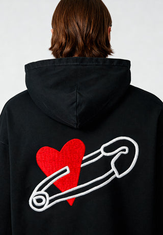 Hoodie Oversize Brodé "Coeur Pins"