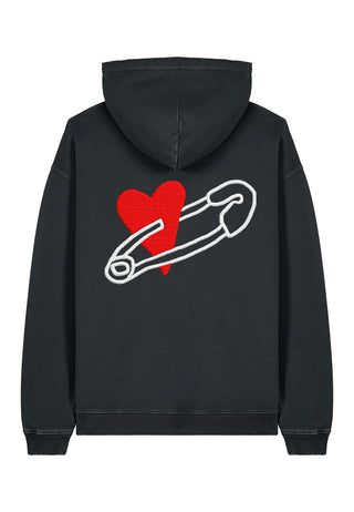 Hoodie Oversize Brodé "Coeur Pins"