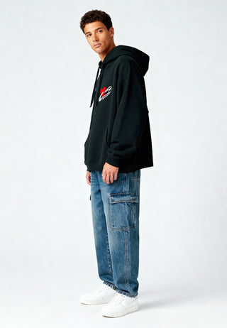 Hoodie Oversize Brodé "Coeur Pins"
