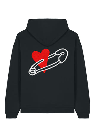 Hoodie Oversize Brodé "Coeur Pins"