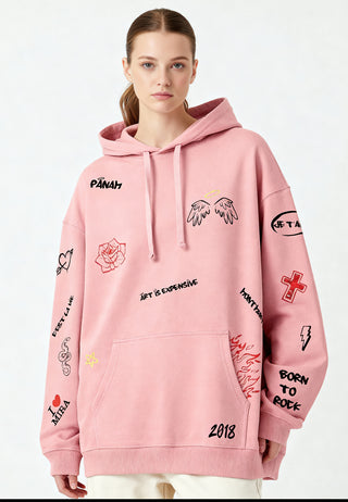 Hoodie Oversize "Graffiti Mira"