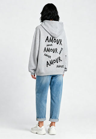 Hoodie Oversize Brodé "Amour"