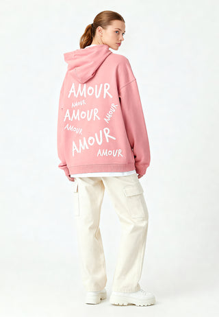 Hoodie Oversize Brodé "Amour"