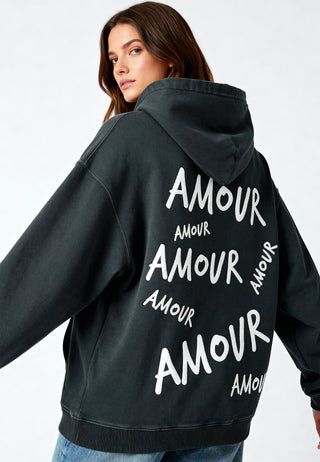 Hoodie Oversize Brodé "Amour"