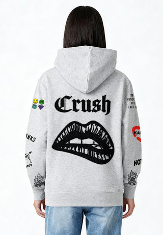 Hoodie à Zip Brodé "Crush"