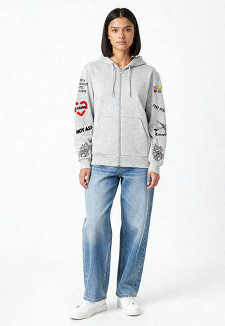 Hoodie à Zip Brodé "Crush"