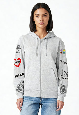 Hoodie à Zip Brodé "Crush"