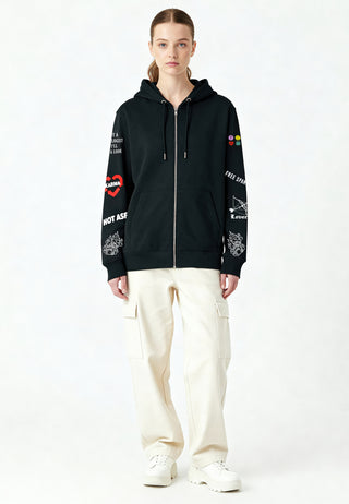 Hoodie à Zip Brodé "Crush"