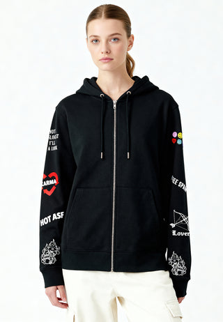 Hoodie à Zip Brodé "Crush"