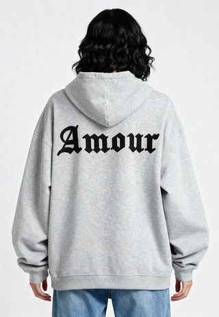 Hoodie Oversize Brodé "Amour Gothic"