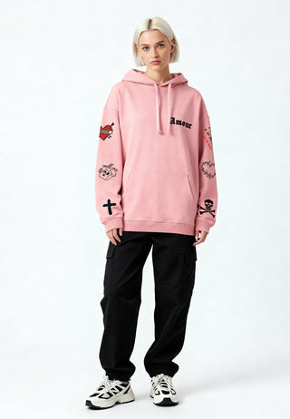 Hoodie Oversize Brodé "Amour Gothic"